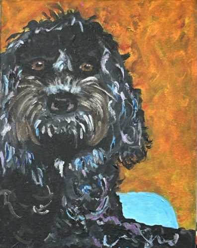 Eddie, Mixed media commissioned art by Sharon Krulak